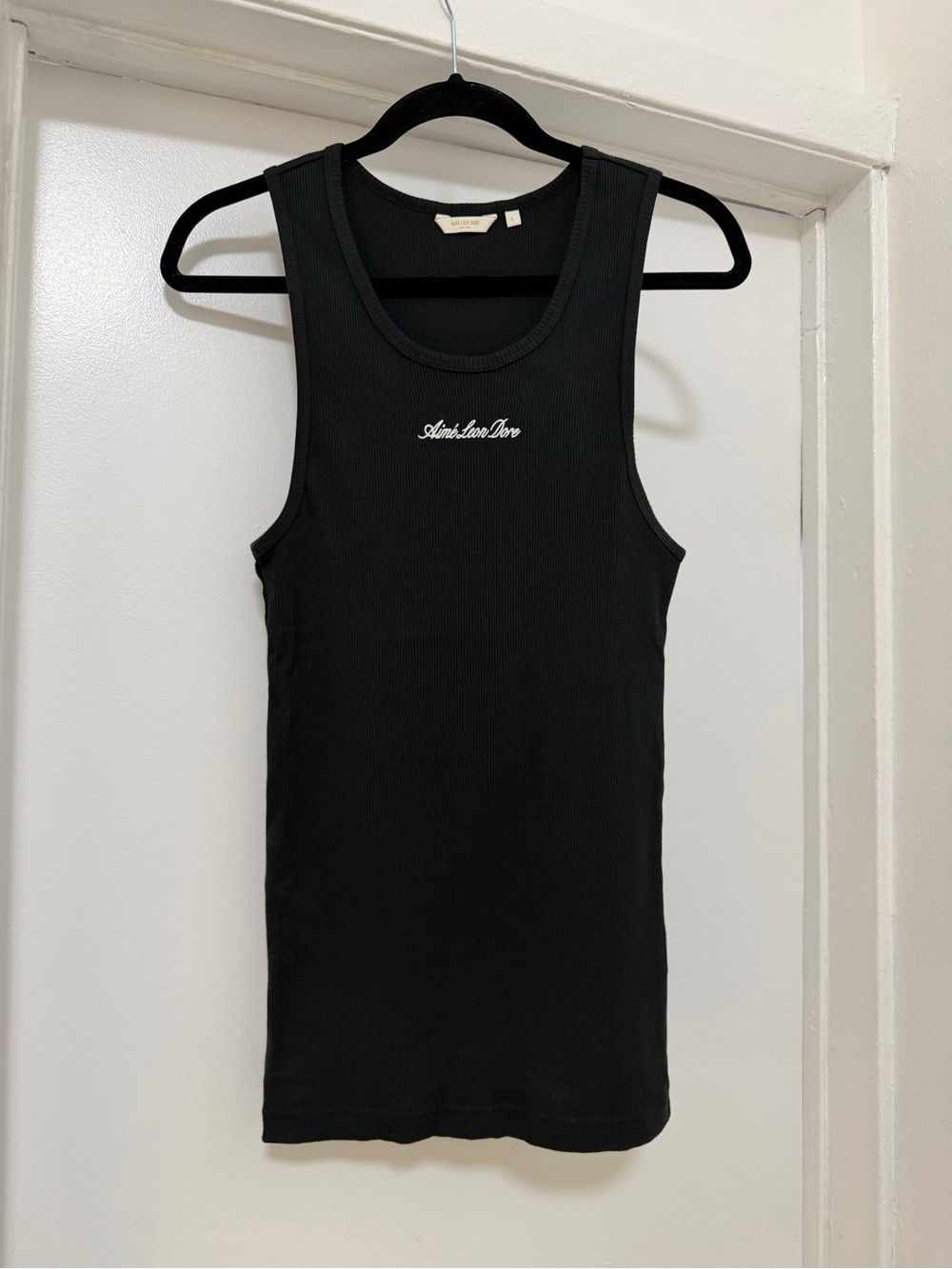 Aime Leon Dore Black Embroidered Logo Tank Top